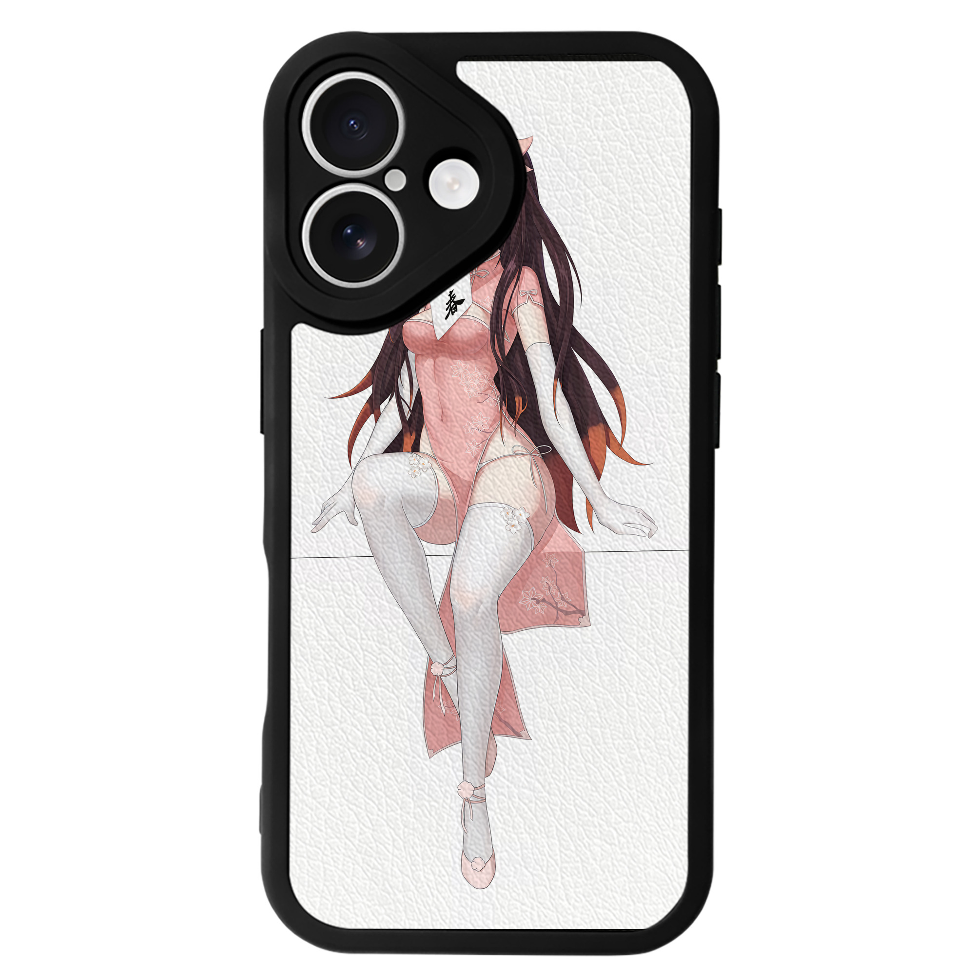 （画像用） 鬼滅の刃（きめつのやいば）竈門 禰󠄀豆子／かまど ねずこ Kamado Nezuko 【iPhone 16シリーズ対応】シリコンスマホケース（レザー調） 材質：シリコン